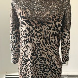 😍 3 FOR $15🥳 DANA BUCHMAN 3/4 Sleeve Cheetah Top
